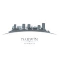 Darwin Australia city silhouette white background Royalty Free Stock Photo