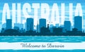 Darwin Australia city skyline vector silhouette