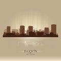 Darwin Australia city skyline vector silhouette Royalty Free Stock Photo