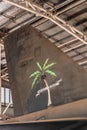 Vertical stabilizer and rudder of Darwins Pride at Australian Aviation Heritage Centre, Darwin