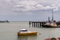 Pilot boat and tugboats in harbour of Darwin Australia Royalty Free Stock Photo