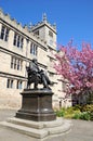 Darwin Statue and Library, Shrewsbury. Royalty Free Stock Photo