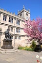 Darwin Statue and Library, Shrewsbury. Royalty Free Stock Photo