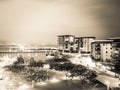 Darwin Waterfront at Sunset in black and white, Australia Royalty Free Stock Photo