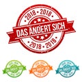 Das ÃÂ¤ndert sich 2018 Stempel in verschiedenen Farben.