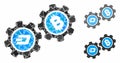 Dash Bitcoin gears Composition Icon of Humpy Parts