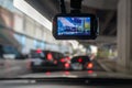 Dash Camera or car video recorder in vehicle Royalty Free Stock Photo