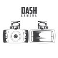 Dash camera Vector Stock Illustration vintageretro Dash camera