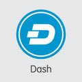 Dash Coin - Cryptocurrency Logo. Royalty Free Stock Photo