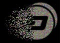 Bright Fractured Pixel Halftone Dash Coins Icon