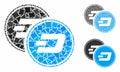 Dash coins Mosaic Icon of Abrupt Parts