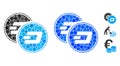 Dash Coins Mosaic Icon of Circle Dots