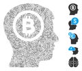 Dash Collage Bitcoin Thinking Head Royalty Free Stock Photo