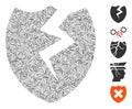 Dash Collage Broken Shield Icon Royalty Free Stock Photo