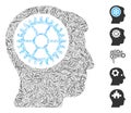 Dash Collage Head Cogwheel Icon Royalty Free Stock Photo