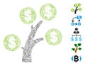 Dash Collage Money Tree Icon Royalty Free Stock Photo