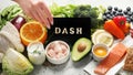 Dash flexitarian mediterranean diet on light background Royalty Free Stock Photo