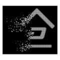 Bright Fragmented Pixel Halftone Dash Garage Icon