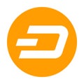 Dash icon for internet money. Crypto currency symbol. Blockchain based secure cryptocurrency. Vector Royalty Free Stock Photo