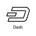 Dash icon for internet money. Crypto currency symbol. Blockchain based secure cryptocurrency. Vector Royalty Free Stock Photo