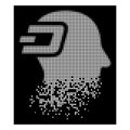 White Dispersed Dotted Halftone Dash Imagination Icon