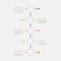 Dash line round icon Timeline vertical Infographic with text. Template. Flat design