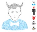 Line Collage Devil Icon