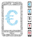 Dash Mosaic Euro Mobile Bank Icon Royalty Free Stock Photo