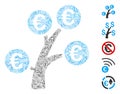 Dash Mosaic Euro Money Tree Icon Royalty Free Stock Photo