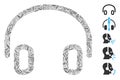 Dash Mosaic Headphones Icon Royalty Free Stock Photo
