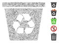 Dash Mosaic Recycle Bin Icon Royalty Free Stock Photo