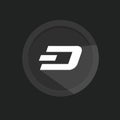 Dash open-source crypto currency coin on blockchain technology. Dash vector icon, sign for print and web. Royalty Free Stock Photo