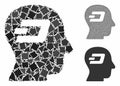 Dash thinking Composition Icon of Trembly Elements Royalty Free Stock Photo