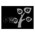 White Disappearing Pixel Halftone Dash Tree Icon