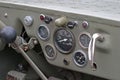 A military old car dashboard