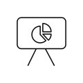 Dashboard admin line icon. Simple outline style. User panel template, data analysis, agency, graph, business linear sign