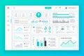 Dashboard admin panel vector design template with infographic elements, chart, diagram, info graphics