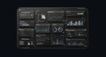 Modern Dark Mode Data Analytics Dashboard UI Royalty Free Stock Photo