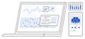 Dashboard with Analytics Charts and Streaming App on Mobile Device Royalty Free Stock Photo