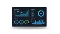 Dashboard analytics interface isolated on white background Royalty Free Stock Photo