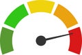 Dashboard colorful speedometer icons set. Tachometer icon isolated. Performance indicator sign. Car speed. Fast internet speed