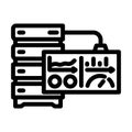 dashboard data center line icon vector illustration