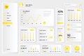 Dashboard design UX. Wireframe analytics, app template, UI website, yellow button, kit neomorphic mobile web interface Royalty Free Stock Photo
