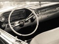 Dashboard detail of a vintage car. Royalty Free Stock Photo