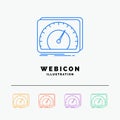 dashboard, device, speed, test, internet 5 Color Line Web Icon Template isolated on white. Vector illustration Royalty Free Stock Photo