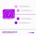 dashboard, device, speed, test, internet Infographics Template for Website and Presentation. GLyph Purple icon infographic style Royalty Free Stock Photo