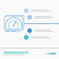 dashboard, device, speed, test, internet Infographics Template for Website and Presentation. Line Blue icon infographic style Royalty Free Stock Photo