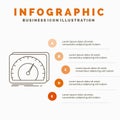 dashboard, device, speed, test, internet Infographics Template for Website and Presentation. Line Gray icon with Orange Royalty Free Stock Photo