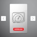 dashboard, device, speed, test, internet Line Icon in Carousal Pagination Slider Design & Red Download Button Royalty Free Stock Photo