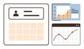 Dashboard Display with Charts, Graphs, and Data Panels for Business and Analytics Royalty Free Stock Photo